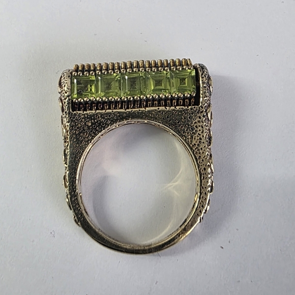 Watch Video / Sterling Silver 925 Princess Cut Rare Spinner Ring
